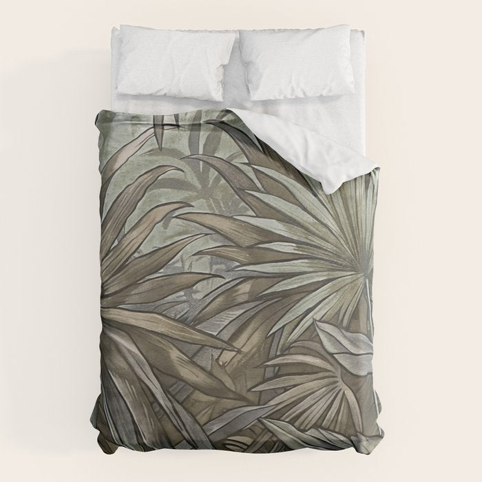 Mystic Jungle Tropical Escape Teal Green Brown Duvet Cover Gallery Image 1