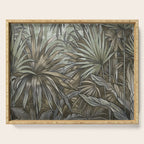 Mystic Jungle Tropical Escape Teal Green Brown Serving Tray Gallery Image 1