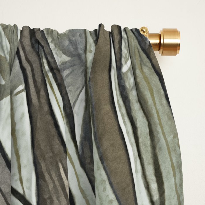 Mystic Jungle Tropical Escape Teal Green Brown Window Curtain Gallery Image 2
