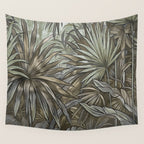 Mystic Jungle Tropical Escape Teal Green Brown Wall Tapestry Gallery Image 4