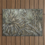 Mystic Jungle Tropical Escape Teal Green Brown Outdoor Rug Gallery Image 1