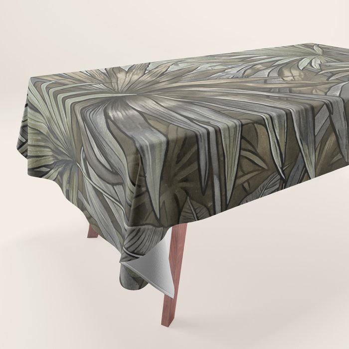 Mystic Jungle Tropical Escape Teal Green Brown Tablecloth Gallery Image 1