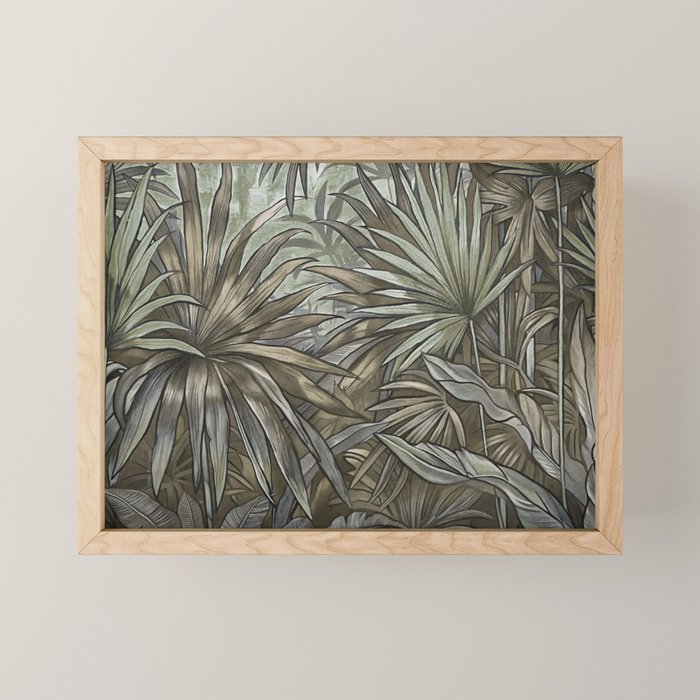 Mystic Jungle Tropical Escape Teal Green Brown Mini Art Print