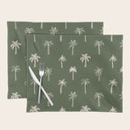 Vintage palm tree beach doodle pattern Placemat Gallery Image 1
