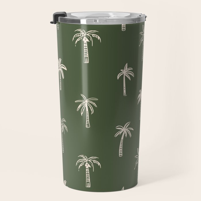 Vintage palm tree beach doodle pattern Travel Mug Gallery Image 3