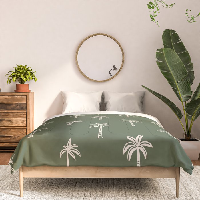 Vintage palm tree beach doodle pattern Comforter Gallery Image 3