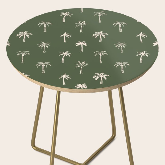 Vintage palm tree beach doodle pattern Side Table Gallery Image 2