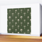 Vintage palm tree beach doodle pattern Wall Mural Gallery Image 2
