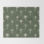 Vintage palm tree beach doodle pattern Throw Blanket Gallery Image 2
