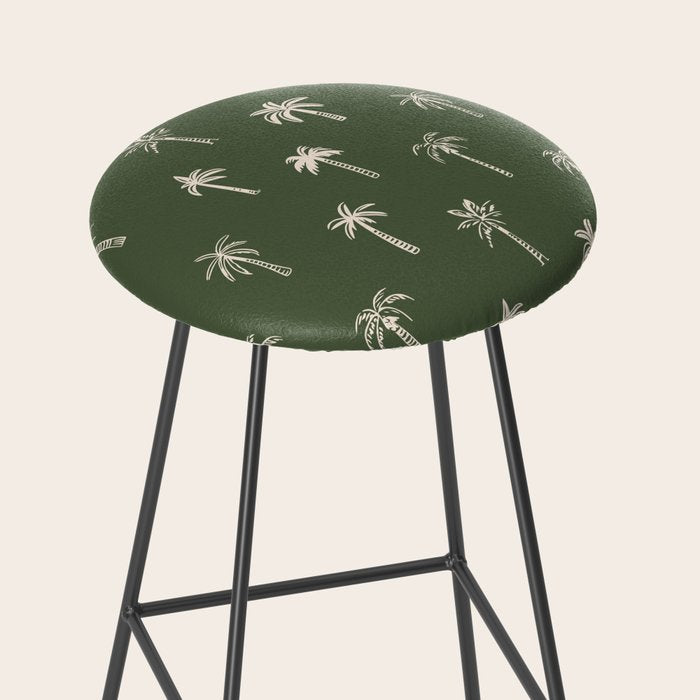 Vintage palm tree beach doodle pattern Stool Gallery Image 2