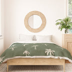 Vintage palm tree beach doodle pattern Duvet Cover Gallery Image 3