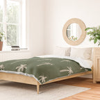 Vintage palm tree beach doodle pattern Duvet Cover Gallery Image 2