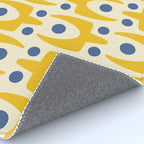 Mid Century Modern Abstract Pattern 641 Googie Yellow and Blue Rug Gallery Image 4