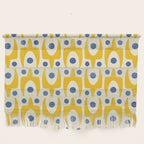Mid Century Modern Abstract Pattern 641 Googie Yellow and Blue Wall Hanging Gallery Image 1