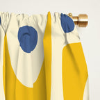 Mid Century Modern Abstract Pattern 641 Googie Yellow and Blue Window Curtain Gallery Image 2