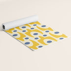 Mid Century Modern Abstract Pattern 641 Googie Yellow and Blue Yoga Mat Gallery Image 2