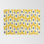 Mid Century Modern Abstract Pattern 641 Googie Yellow and Blue Rug Gallery Image 2