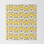 Mid Century Modern Abstract Pattern 641 Googie Yellow and Blue Throw Blanket Gallery Image 2