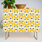 Mid Century Modern Abstract Pattern 641 Googie Yellow and Blue Credenza Gallery Image 1
