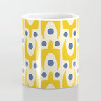 Mid Century Modern Abstract Pattern 641 Googie Yellow and Blue Coffee Mug Gallery Image 4
