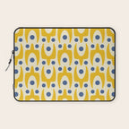 Mid Century Modern Abstract Pattern 641 Googie Yellow and Blue Laptop Sleeve Gallery Image 1