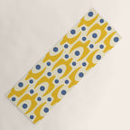 Mid Century Modern Abstract Pattern 641 Googie Yellow and Blue Yoga Mat Gallery Image 1
