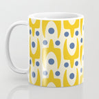 Mid Century Modern Abstract Pattern 641 Googie Yellow and Blue Coffee Mug Gallery Image 3
