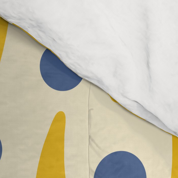 Mid Century Modern Abstract Pattern 641 Googie Yellow and Blue Comforter Gallery Image 4