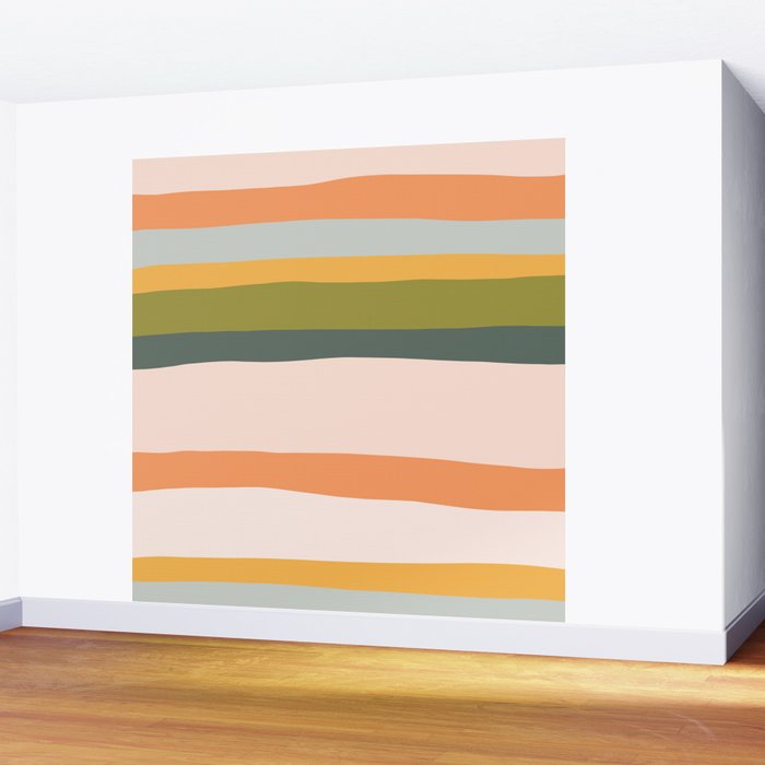 "Dreamy Stripes" Colorful & Fun Children's Stripe Pattern Wall Mural Gallery Image 2