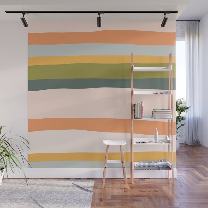 "Dreamy Stripes" Colorful & Fun Children's Stripe Pattern Wall Mural Gallery Image 1
