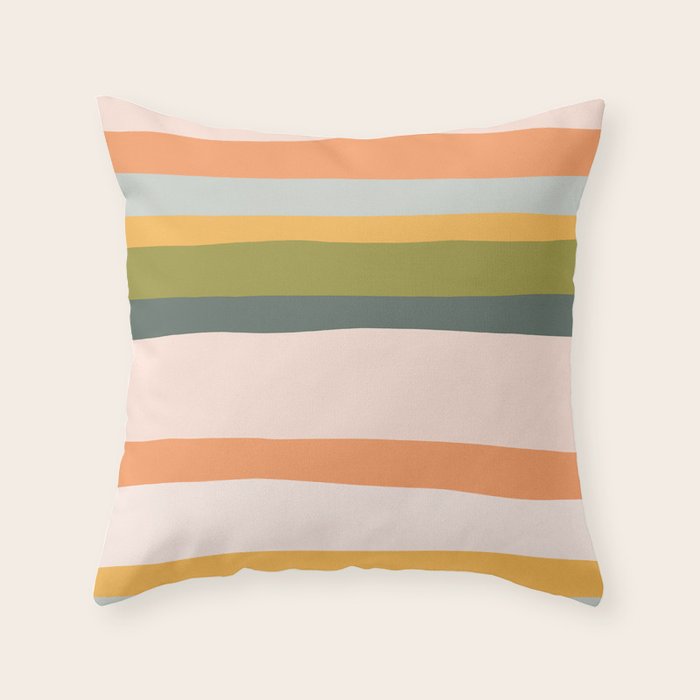 "Dreamy Stripes" Colorful & Fun Children's Stripe Pattern Throw Pillow Gallery Image 6