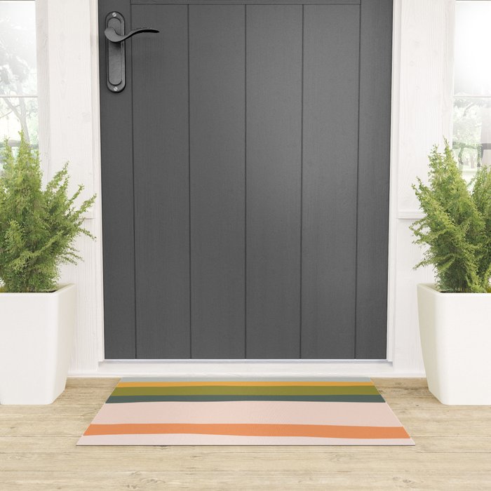 "Dreamy Stripes" Colorful & Fun Children's Stripe Pattern Welcome Mat Gallery Image 3
