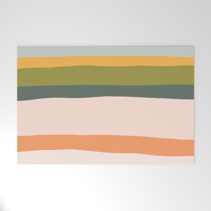 "Dreamy Stripes" Colorful & Fun Children's Stripe Pattern Welcome Mat Gallery Image 1
