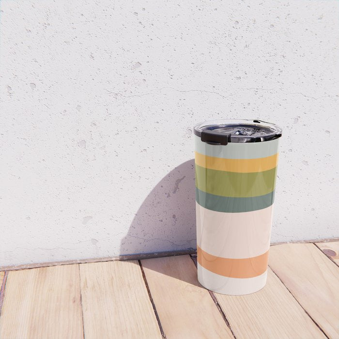 "Dreamy Stripes" Colorful & Fun Children's Stripe Pattern Travel Mug Gallery Image 4