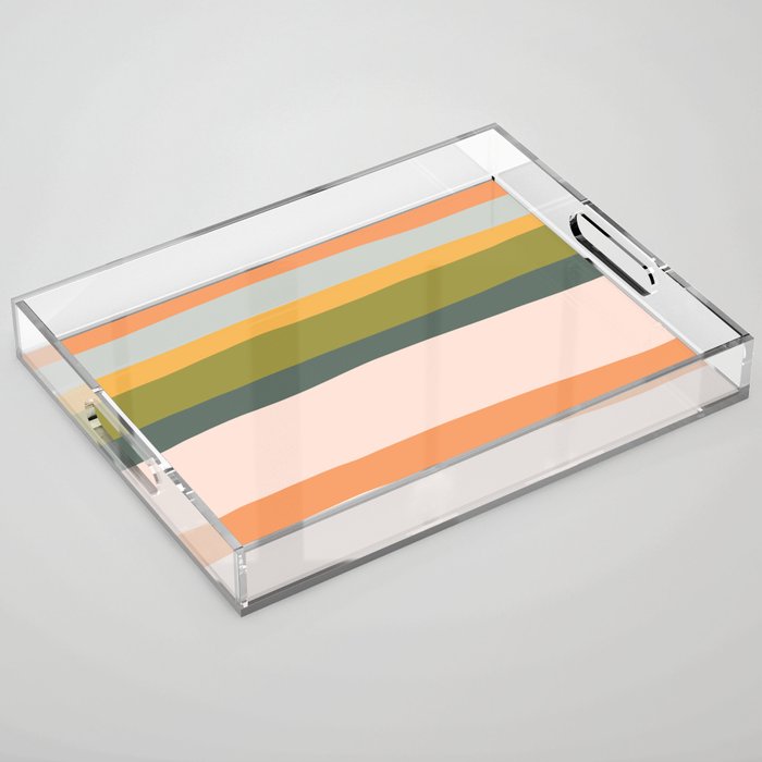 "Dreamy Stripes" Colorful & Fun Children's Stripe Pattern Acrylic Tray Gallery Image 1
