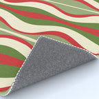 Mod Christmas - Retro Hourglass Abstract Pattern in Green, Red, and Cream  Rug Gallery Image 4