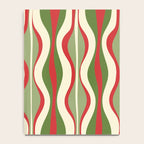 Mod Christmas - Retro Hourglass Abstract Pattern in Green, Red, and Cream  Notebook Gallery Image 4