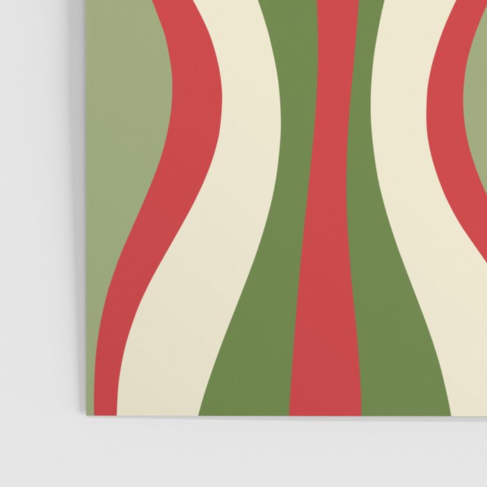 Mod Christmas - Retro Hourglass Abstract Pattern in Green, Red, and Cream  Poster Gallery Image 3