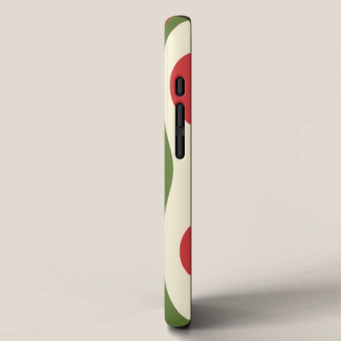 Mod Christmas - Retro Hourglass Abstract Pattern in Green, Red, and Cream  iPhone Case Gallery Image 2