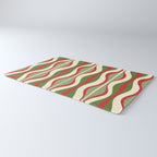 Mod Christmas - Retro Hourglass Abstract Pattern in Green, Red, and Cream  Rug Gallery Image 3