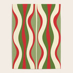 Mod Christmas - Retro Hourglass Abstract Pattern in Green, Red, and Cream  Poster Gallery Image 4