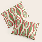 Mod Christmas - Retro Hourglass Abstract Pattern in Green, Red, and Cream  Pillow Sham Gallery Image 3