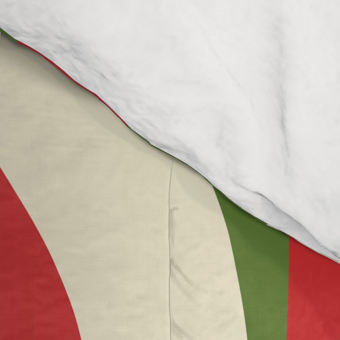 Mod Christmas - Retro Hourglass Abstract Pattern in Green, Red, and Cream  Comforter Gallery Image 4
