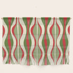 Mod Christmas - Retro Hourglass Abstract Pattern in Green, Red, and Cream  Wall Hanging Gallery Image 1