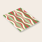 Mod Christmas - Retro Hourglass Abstract Pattern in Green, Red, and Cream  Notebook Gallery Image 3
