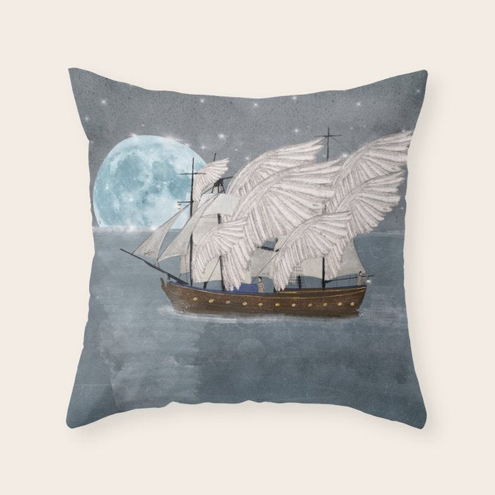 the wing ship Throw Pillow Gallery Image 6