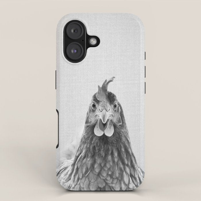 Chicken - Black & White iPhone Case Gallery Image 1