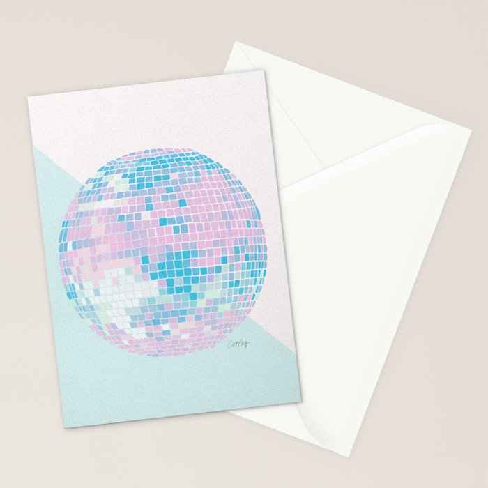 Disco Ball â Pastel Stationery Card Gallery Image 2