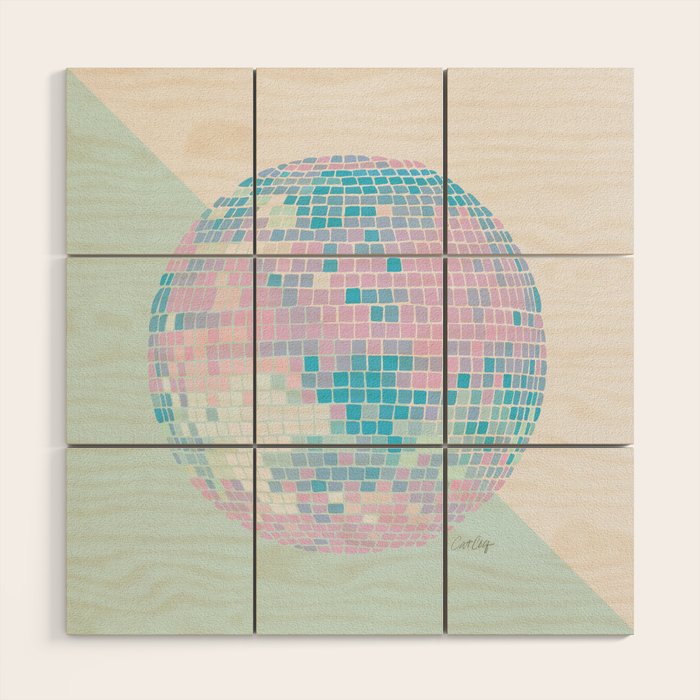 Disco Ball â Pastel Wood Wall Art Gallery Image 1