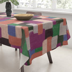 Woven Color Blocks - Modern Craft Texture Tablecloth Gallery Image 3